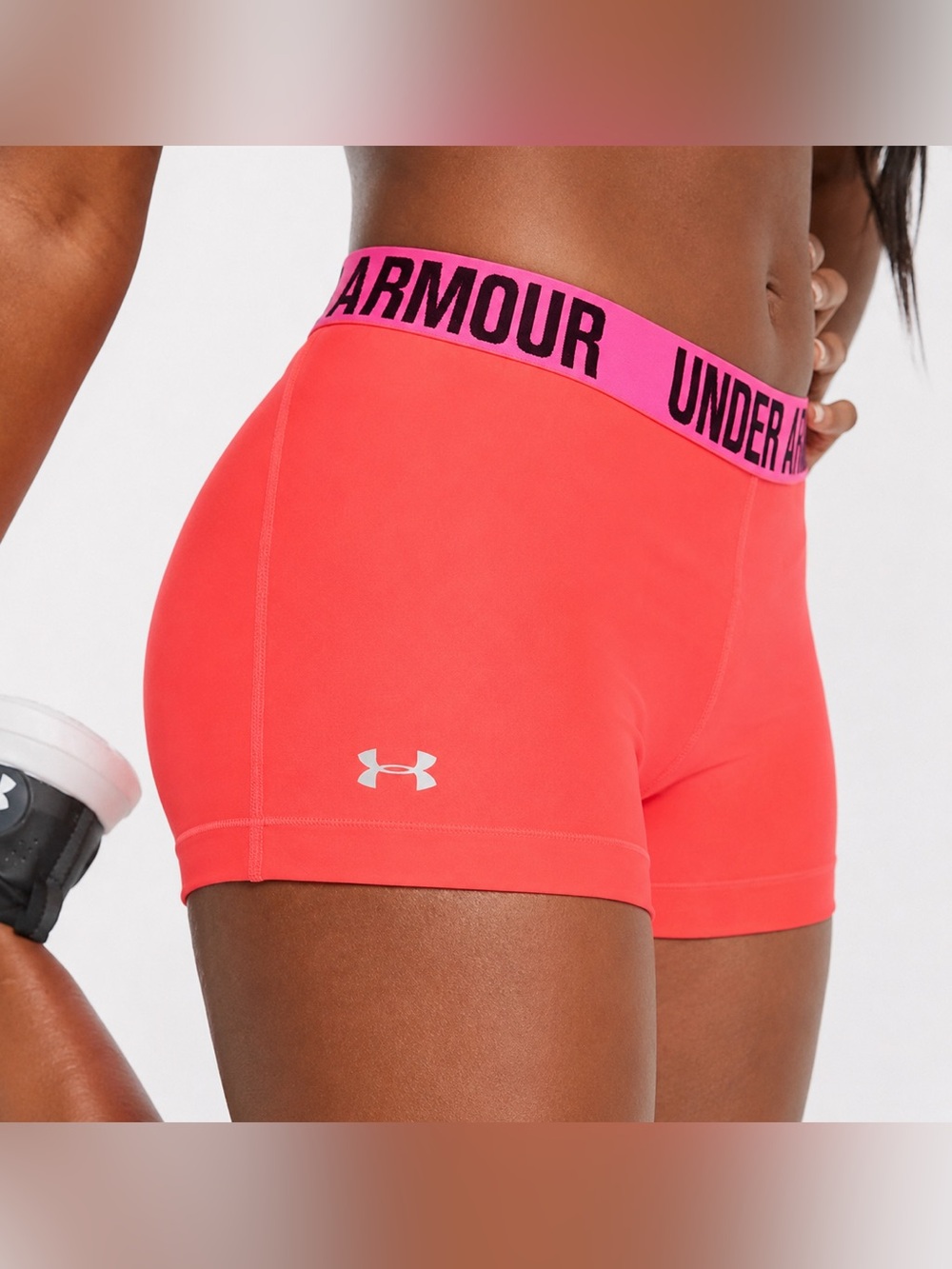 Under Armour Training Compression Bike Shorts Neon Coral Pink Size Medium